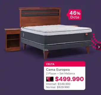 Abcdin CELTA Cama Europea 2 Plazas + Set Mallorca oferta