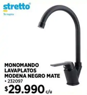 Construmart stretto MONOMANDO LAVAPLATOS MODENA NEGRO MATE oferta