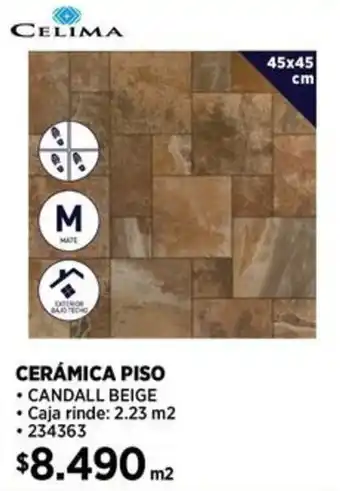 Construmart CERÁMICA PISO 45 X 45CM oferta