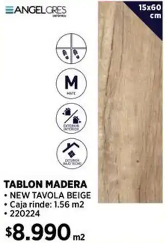 Construmart TABLON MADERA 15x60cm oferta