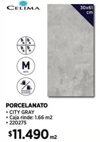Construmart CELIMA PORCELANATO 30x61cm oferta