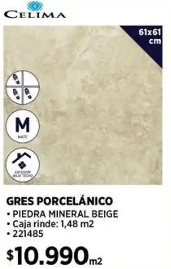 Construmart CELIMA GRES PORCELÁNICO 61x61cm oferta