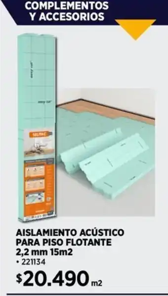 Construmart AISLAMIENTO ACÚSTICO PARA PISO FLOTANTE 2,2 mm 15m2 oferta