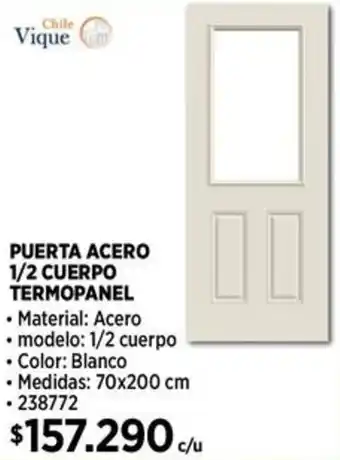 Construmart PUERTA ACERO 1/2 CUERPO TERMOPANEL 70x200cm oferta