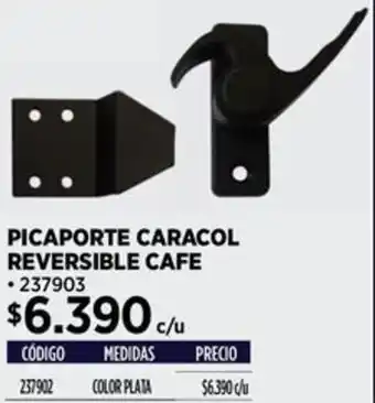 PICAPORTE CARACOL REVERSIBLE CAFE