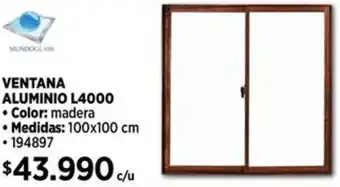 Construmart VENTANA ALUMINIO L4000 100x100 cm oferta