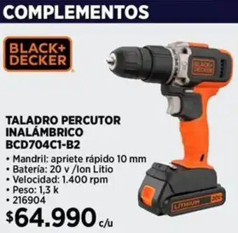 Construmart TALADRO PERCUTOR INALÁMBRICO BCD704C1-B2 oferta