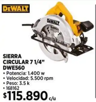 Construmart DEWALT SIERRA CIRCULAR 7 1/4" DWE560 oferta