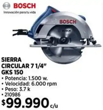 Construmart BOSCH SIERRA CIRCULAR 7 1/4″ GKS 150 oferta