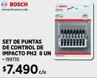 Construmart BOSCH SET DE PUNTAS DE CONTROL DE IMPACTO PH2 8 UN oferta