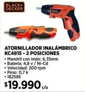 Construmart BLACK+ DECKER ATORNILLADOR INALÁMBRICO KC4815-2 POSICIONES oferta