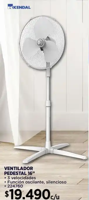 Construmart KENDAL VENTILADOR PEDESTAL 16" oferta