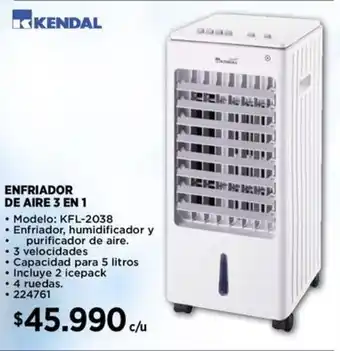 Construmart KENDAL ENFRIADOR DE AIRE 3 EN 1 oferta