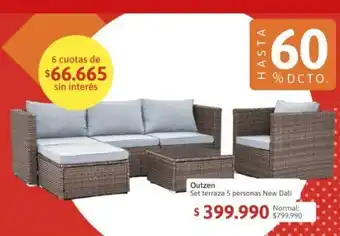 Easy Outzen Set terraza 5 personas New Dali oferta