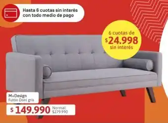 Easy M+Design Futón Doni gris oferta