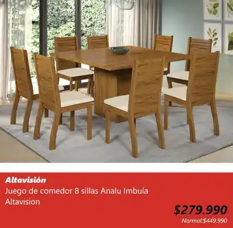 Easy Altavisión Juego de comedor 8 sillas Analu Imbuía oferta