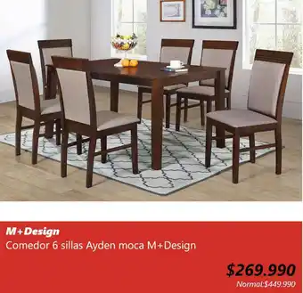 Easy M+ Design Comedor 6 sillas Ayden moca oferta