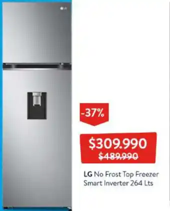 Lider LG No Frost Top Freezer Smart Inverter 264 Lts oferta