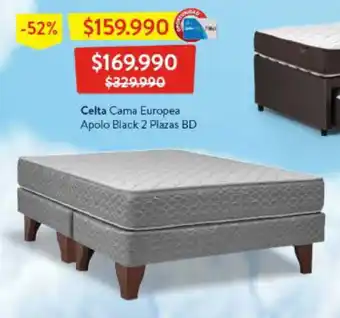 Lider Celta Cama Europea Apolo Black 2 Plazas BD oferta