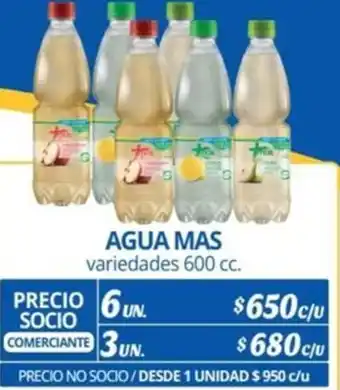 Alvi AGUA MAS variedades 600cc x 6un oferta