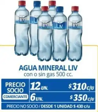 Alvi AGUA MINERAL LIV con o sin gas 500cc x 12un oferta