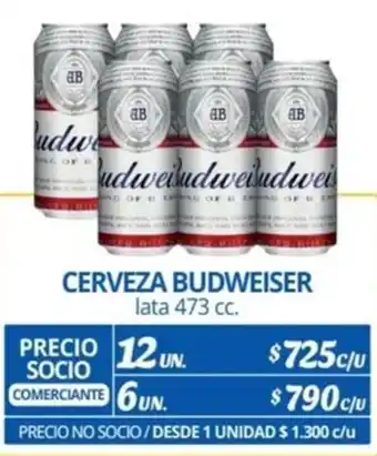 Alvi CERVEZA BUDWEISER lata 473cc x 12un oferta