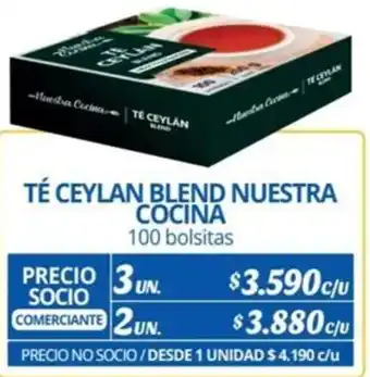 Alvi TÉ CEYLAN BLEND NUESTRA COCINA 100 bolsitas x 3un oferta