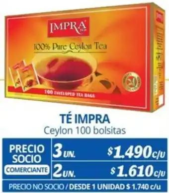 Alvi TÉ IMPRA Ceylon 100 bolsitas x 3un oferta