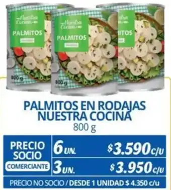Alvi PALMITOS EN RODAJAS NUESTRA COCINA 800g x 6un oferta