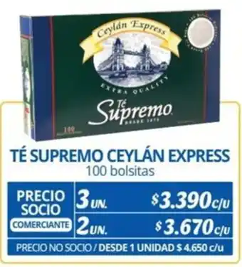 Alvi TÉ SUPREMO CEYLÁN EXPRESS 100 bolsitas x 3un oferta