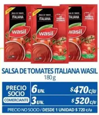 Alvi SALSA DE TOMATES ITALIANA WASIL 180g x 6un oferta