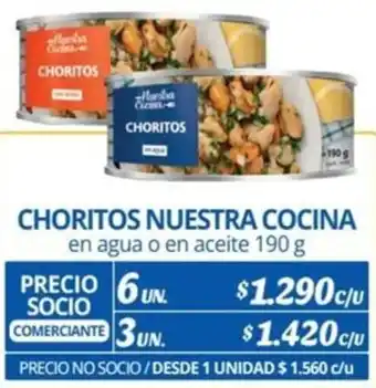 Alvi CHORITOS NUESTRA COCINA en agua o en aceite 190g x 6un oferta