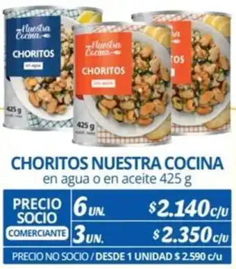 Alvi CHORITOS NUESTRA COCINA en agua o en aceite 425g x 6un oferta