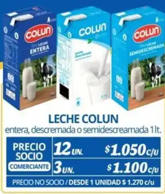 Alvi LECHE COLUN entera, descremada o semidescreamada 1lt x 12un oferta