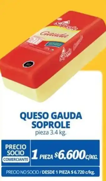 Alvi QUESO GAUDA SOPROLE pieza 3.4kg x 1pieza oferta