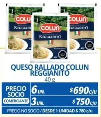 Alvi QUESO RALLADO COLUN REGGIANITO 40g x 6un oferta