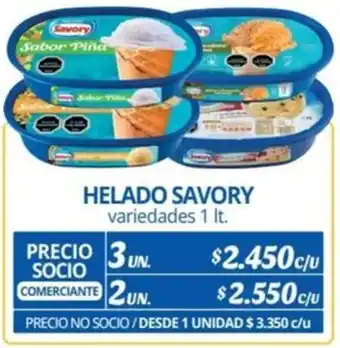 Alvi HELADO SAVORY variedades 1lt x 3un oferta
