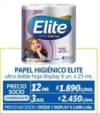 Alvi PAPEL HIGIÉNICO ELITE ultra doble hoja display 4 un. x 25 mt x 12dis oferta