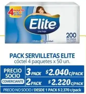 Alvi PACK SERVILLETAS ELITE cóctel 4 paquetes x 50 un x 3 pack oferta