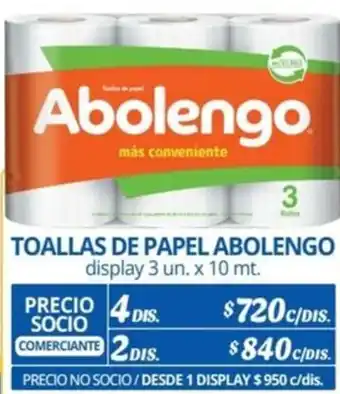Alvi TOALLAS DE PAPEL ABOLENGO display 3 un. x 10 mt. x 4dis oferta