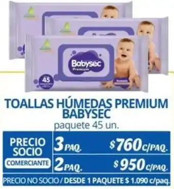Alvi TOALLAS HÚMEDAS PREMIUM BABYSEC paquete 45un x 3paq oferta