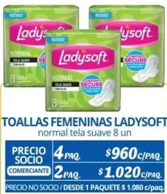 Alvi TOALLAS FEMENINAS LADYSOFT normal tela suave 8 un x 4paq oferta