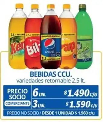 Alvi BEBIDAS CCU. variedades retornable 2.5 lt x 6un oferta