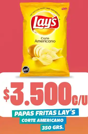 PAPAS FRITAS LAY'S CORTE AMERICANO 350 GRS.