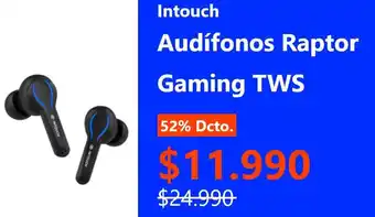 Entel Intouch Audífonos Raptor Gaming TWS oferta