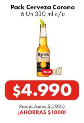 Super Bodega a Cuenta Pack Cerveza Corona 6 Un 330 ml c/u oferta