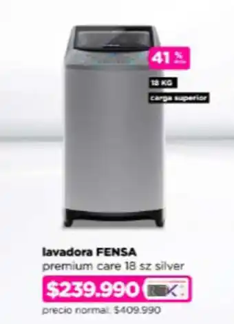 Ripley lavadora FENSA premium care 18 sz silver oferta
