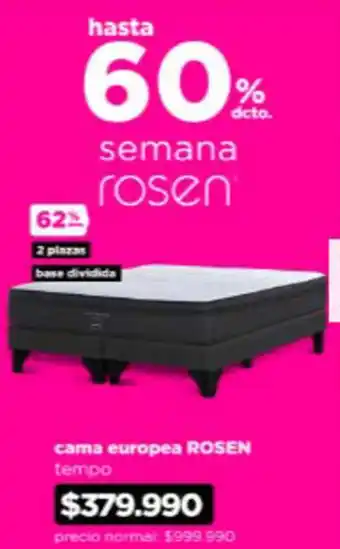 Ripley cama europea ROSEN tempo oferta