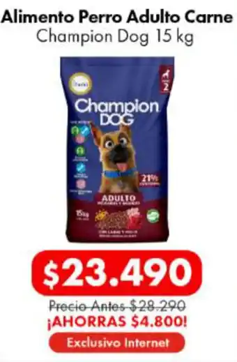 Super Bodega a Cuenta Alimento Perro Adulto Carne Champion Dog 15 kg oferta