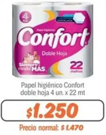 Mayorista 10 Papel higiénico Confort doble hoja 4 un. x 22mt oferta